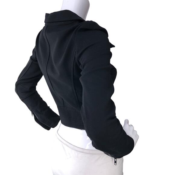 Diane Von Furstenberg DVF Womens Size 4 Atlanta Moto Jacket Asymmetrical Black - Picture 8 of 15